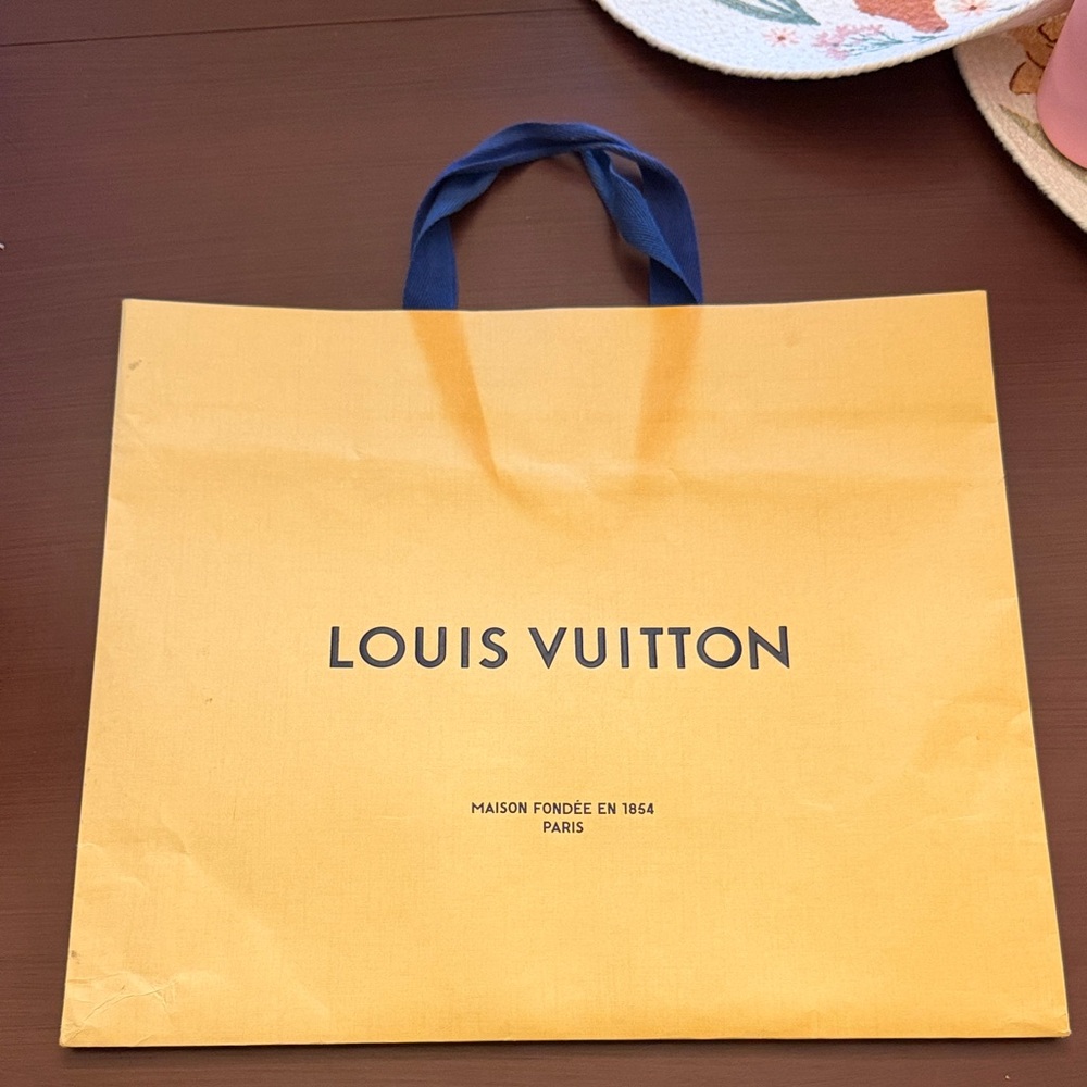 Louis Vuitton Mustard Bag with Navy Handles